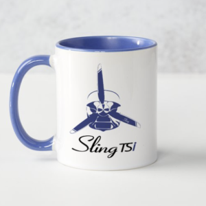 sling aircraft coffee mug blue