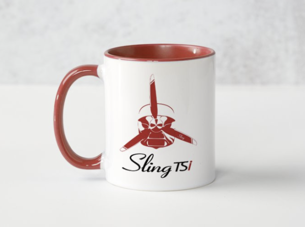 sling aircraft coffee mug red