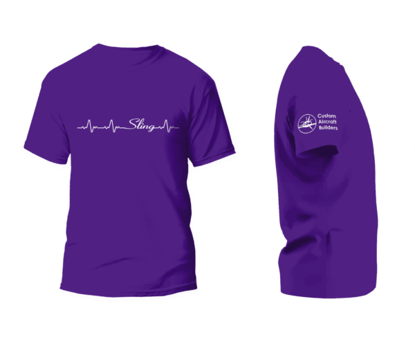 sling aircraft cardiogram tshirt purple