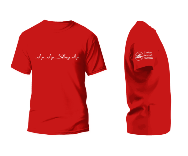 sling aircraft cardiogram tshirt red