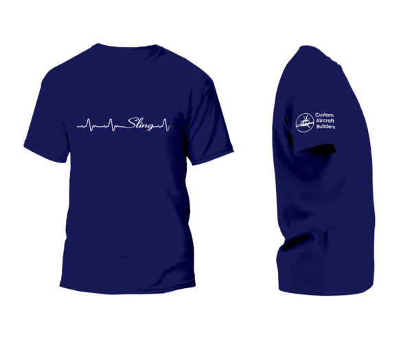 sling aircraft cardiogram tshirt navy blue